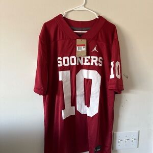 Jordan Crimson/White Sooners #10 Football Jersey